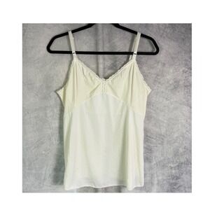 Vtg Shadowline Ivory White Cami Top Lace  Sz 40 modern L fairy feminine romantic